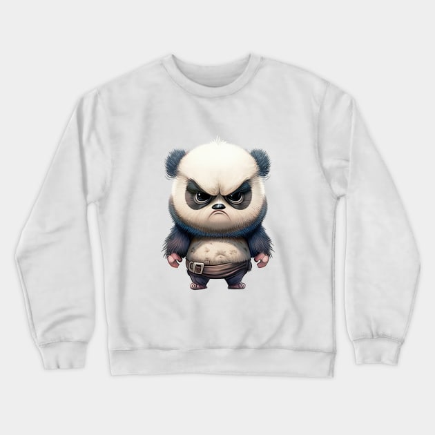 Panda Cute Adorable Humorous Illustration Crewneck Sweatshirt by Cubebox